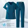Ropa de trabajo personalizada para mujeres en los campos médico y de belleza, técnicos, doctores y enfermeras; conjuntos separados de manga corta y pantalón largo para hombres y mujeres