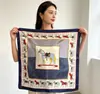 70 Lenços de Seda com Toque de Luxo, Moda Coreana Versátil Profissional Pequenos Lenços de Pescoço de Seda Sintética, Lenços de Seda Estampados Retrô para Mulheres