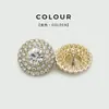 Botões Metálicos de Strass de Alta Qualidade, Botões com Padrão Floral Totalmente de Diamante, Botões Decorativos para Casacos de Caxemira, Botões de Pele de Raposa e Visão