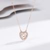 Colar de Prata Esterlina Coração Pulsante Feminino Estilo Ins Pingente de Cristal Luz Luxo Design de Nicho Corrente para Clavícula Versátil Joia