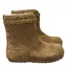 Botas de Nieve Retro de Invierno 2026 Plegables de Lana de Cordero para Mujer Uso Bidireccional Cuero Mate Punta Redonda Suela Plana Botas de Media Caña Hebilla de Cuero