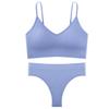 666 # Conjunto de Chaleco de Espalda Hermoso en Forma de U Grande con Almohadillas en el Pecho, Sujetador Camisola, Banda para el Pecho, Panty T-String, Color Fluorescente, Estilo Chaleco, Versión Delgada