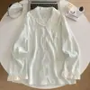 Pijama chic para mujer en algodón nube con mangas largas, encaje dulce francés, tacto de alta gama, adecuado para primavera y otoño, se puede usar como ropa de casa