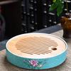 Juego de té Kung Fu de esmalte chino de alta gama, tetera de cerámica Sancai, tazón cubierto, bandeja de té, taza de té, juego completo de tazas maestras para el hogar