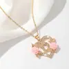 Amazon Transfronterizo Más Vendido Collar con Forma de Corazón Dorado 26 Letras Inglesas Nicho Versátil Más Vendido Fabricante Venta al por Mayor