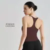 Top Deportivo de Espalda Cruzada con Almohadillas Fijas, Sujetador Deportivo con Soporte de Espalda, Top de Yoga para Exteriores, con Tirantes y Almohadillas, Mujer