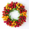 Guirlanda de Tulipas Artificiais Estilo Primavera Transfronteiriça, Guirlanda para Decoração de Casa Pendurada na Porta, Enfeite de Feriado de Natal Guirlanda de Videira Pendurada na Parede