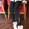 Leggings creativos de moda coreana, cortes de primavera y otoño, pantalones hasta los tobillos con encaje hueco, pantalones ajustados de poliéster y algodón.