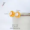 Tienda de oro con pendientes cuadrados de diamantes llenos de oro y arena dorada para mujer, temperamento simple, súper llamativo, pendientes de alta gama de otoño e invierno para novia