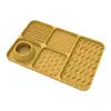 Bandeja de Lamer para Mascotas Transfronteriza Nuevo Producto Ventosa de Silicona Tapete de Lamer Antiahogamiento Antideslizante con Contenedor de Comida Compartimentado Antiderrames