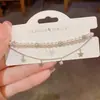 Pulseira Dupla Camada com Pérolas e Zircônia Pulseira de Luxo Leve Francesa Pulseira Versátil de Alta Qualidade Personalizada para Mulheres