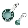 Conjunto de Copos Medidores de Aço Inoxidável com Oito Peças, Conjunto de Copos e Colheres Medidoras de Plástico, Ferramentas Domésticas para Cozinha e Panificação, Personalizável