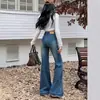 Jeans Microlar para Mujer 2025 Primavera y Otoño Nuevos Pantalones de Pierna Ancha Ajustados Elásticos Tipo Herradura Pantalones de Pierna Muy Ancha