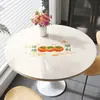 Toalha de Mesa Redonda Impermeável e à Prova de Óleo Sem Lavar Vidro Macio PVC Tapete para Mesa de Jantar Redonda Luxo Leve High-End Toalha de Mesa para Mesa de Centro