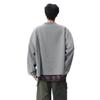 Sudadera con Cuello Redondo Bloque de Color para Hombre 2025 Nuevo Cárdigan Top Casual Diseño Conjunto de Dos Piezas Sudadera Oversize Retro para Hombre