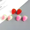 Accesorios de Fresa de Fruta Simulada de Resina para Broche de Pelo, Llavero, Colgante, Imán para Nevera, Hebilla de Zapato, Parche Decorativo, Material