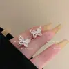 Pendientes de Mariposa de Cristal con Degradado Estilo Coreano, Flor de Perla, Moda para Mujer, Dulce, Diseño de Nicho, Pendientes Mori