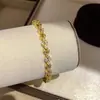 Pulsera de Cadena de Diamantes Rombo con Circonita Rombo Estilo Retro Francés Pulsera Exquisita Sentido de Diseño de Nicho Pulsera de Lujo Ligero para Mujeres