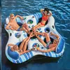 Tenda Aquática Plataforma Flutuante Cama Flutuante para Várias Pessoas Ilha Flutuante Colchão de Ar para Natação Tapete Flutuante Grande Cadeira de Salão Inflável Shamaitebao