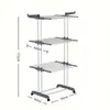 Tendedero plegable transfronterizo, nuevo tendedero multifuncional de doble barra con forma de ala de pie, perchero multicapa móvil y plegable