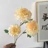 Nueva Flor Artificial Tres Cabezas Dragón Carpa Koi Peonía Decoración de Boda Flor de Seda Adornos de Decoración para el Hogar Flor de Peonía Koi
