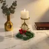 Navidad Creativa Corazón Doble Escandinavo Simple Moderno Portavelas Decorativo de Mesa para Cena a la Luz de Velas Adornos