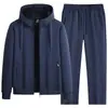 Novo Conjunto Esportivo Casual Masculino Outono e Inverno Jaqueta de Algodão Corrida ao Ar Livre Fitness Moda Roupa Esportiva Conjunto de Duas Peças