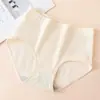 Calzones de Algodón Puro Jacquard Sin Costuras de Cintura Alta Control de Abdomen para Mamá, Algodón de Bebé, Transpirables, Antibacterianos, Tallas Grandes para Mujeres de Mediana Edad y Mayores