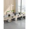 Pantalla de escritorio de oficina minimalista moderna estación de trabajo escritorio de computadora para empleados estación de trabajo para varias personas combinación de muebles para puestos de empleados