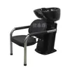 Sillón de Lavado para Peluquería, Cama Pequeña de Lavado con Lavabo de Cerámica, Especial para Salones de Belleza, Sillón de Lavado Sentado con Sistema de Enjuague