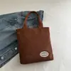Bolsa de Hombro Versátil Retro de Pana, Bolso Sencillo Ecológico de Moda Casual, Bolsa de Compras de Pana, Bolsa de Almuerzo de Pana