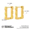 Brincos de Forma Lisa de Alto Padrão Transfronteiriços para Mulheres, Aço Titânio Galvanizado a Ouro 18K com Brincos Triangulares Incrustados com Diamantes, Brincos de Moda de Luxo Leve