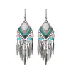 Pendientes de estilo exótico más vendidos, ganchos de oreja clásicos elegantes artísticos vintage, pendientes colgantes de borla de moda huecos versátiles