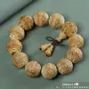 Pulsera de Material Antiguo de Ciprés de Acantilado Taihang Estilo Étnico Pulsera de Madera Juguete Escultura en Madera Cuentas Budistas Pulsera de Cuentas de Oración Wenwan Mayoreo