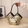 Bolsa de Hombro Tote de Gran Capacidad Tendencia Estilo Coreano para el Trabajo y el Viaje con Borla y Lentejuelas Nuevo Primavera 2026