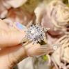 Anel pt950 camélia transmissão ao vivo mais vendido zircônia cor diamante rosa quilate cor diamante anel de diamante de casamento para mulheres
