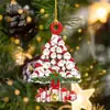 Nuevo colgante plano de acrílico decoración de árbol de Navidad animal colgante DIY regalo de fiesta de Navidad