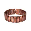Pulsera Magnética de Bronce Antiguo para Hombre con Diseño de Cruz, Pulsera Ajustable con Patrón de Grietas de Neumático y Tres Filas de Imanes
