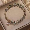Pulseira para amigas com pingente de zircônia em forma de gota, estilo frio simples, pulseira feminina de cor mágica, pulseira de cristal ajustável, pulseira feminina