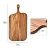 Suministro Exclusivo Transfronterizo de Tablas de Cortar de Madera de Acacia para Uso Doméstico, Tablas de Madera para Filete Estilo Occidental, Platos de Madera Largos para Pan, Frutas y Pizza