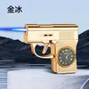 Celebridade da Internet Criativa Isqueiro Inflável Modelo Tipo Pistola com Cinto de Metal À Prova de Vento Isqueiro Direto para Cigarro Presente Legal Venda por Atacado