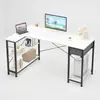 Escritorio de computadora de escritorio moderno y simple para uso doméstico, escritorio de oficina, escritorio de pared para dormitorio, escritorio de estudio para escribir, escritorio de esquina con un cajón