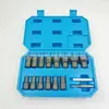 Juego de 16 piezas de tornillo para llanta de coche antirrobo dañado diente deslizante funda antideslizante dispositivo de extracción de tuerca de ángulo deslizante en espiral