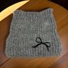 Moda Invierno 2024 Sombrero de Lana Tejido Combinable Orejas de Gato Lazo Japonés Sombrero Nuevo de Otoño e Invierno para Mujer Coreana