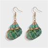 Pendientes de concha de playa natural europea y americana con borde bañado en oro Collar con colgante de concha de playa estilo bohemio venta al por mayor
