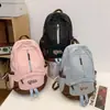2026 Nueva Mochila Escolar Retro Moda Tendencia Casual Color de Contraste Mochila Casual para Mujer Gran Capacidad Mochila para Estudiante con Compartimento para Computadora