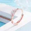Versión coreana de trémolo plateado con anillo de pareja en oro rosa para hombre y mujer, anillo abierto, joyería japonesa y coreana, anillo de boda sencillo, regalo