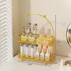 Caja organizadora de cosméticos, estante para tocador, lavabo de baño, encimera de baño, estante organizador para labiales y cuidado de la piel