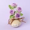 Flor Artificial Rosa Burbuja Estilo Jarrón Tejido a Mano Planta en Maceta Decoración del Hogar Puesto Transfronterizo Adornos Pequeños