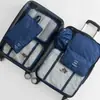 Bolsa de Armazenamento Multifuncional de Viagem com Sete Peças Conjunto de Bolsas Organizadoras e de Classificação de Roupas para Mala Conjunto de Oito Peças